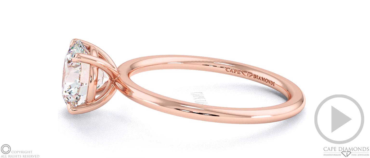 Round-Cut Solitaire Lab Grown Diamond Ring Rose Gold With Cat Claw Setting top video
