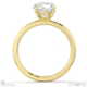 round lab grown diamond solitaire ring yellow gold with cat claw setting with 9k yellow gold metal and round shape diamond