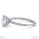 round-cut lab grown diamond with side stones engagement ring platinum with platinum metal and round shape diamond