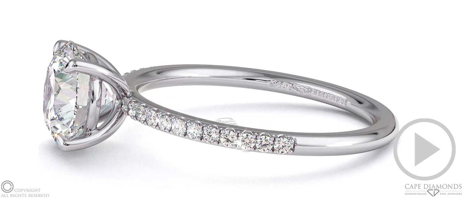 Round-Cut Lab Grown Diamond With Side Stones Engagement Ring Platinum top video