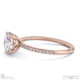 round-cut natural diamond with side stones engagement ring rose gold with 18k rose gold metal and round shape diamond