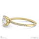 round-cut lab grown diamond with side stones engagement ring yellow gold with 9k yellow gold metal and round shape diamond