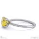 yellow natural diamond round side stone claw engagement ring white gold with 9k white gold metal and round shape diamond