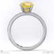 yellow natural diamond round side stone claw engagement ring white gold with 9k white gold metal and round shape diamond