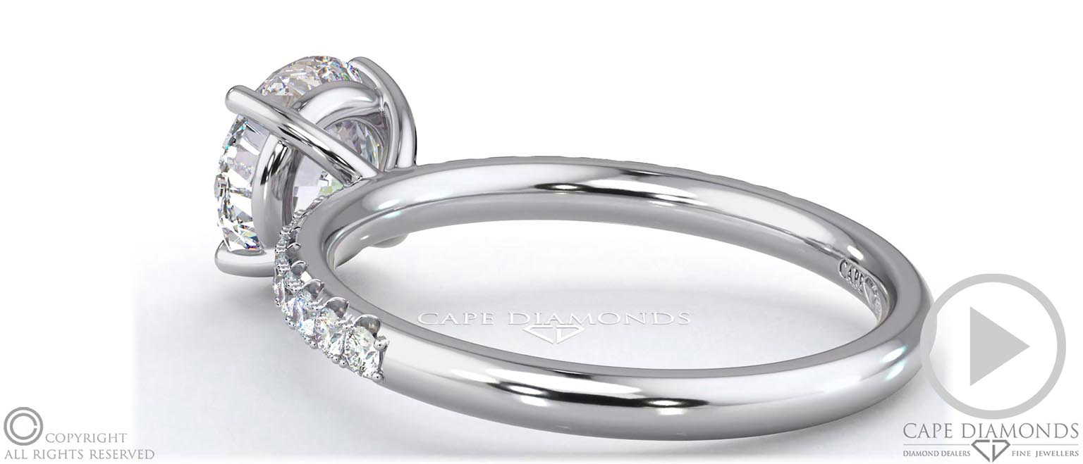 Cat Claw Round Lab Grown Diamond Engagement Ring White Gold top video