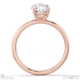oval-cut solitaire lab grown diamond ring rose gold with 4 cat claws with 9k rose gold metal and oval shape diamond