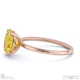 yellow lab grown diamond oval solitaire claw engagement ring rose gold with 18k rose gold metal and oval shape diamond
