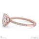 oval-cut lab grown diamond with side stones engagement ring rose gold with 9k rose gold metal and oval shape diamond