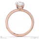 oval-cut lab grown diamond with side stones engagement ring rose gold with 9k rose gold metal and oval shape diamond