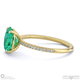 green lab grown diamond oval side stone claw engagement ring yellow gold with 18k yellow gold metal and oval shape diamond