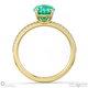 green lab grown diamond oval side stone claw engagement ring yellow gold with 18k yellow gold metal and oval shape diamond