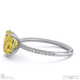 yellow lab grown diamond oval side stone claw engagement ring white gold with 18k white gold metal and oval shape diamond