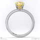 yellow lab grown diamond oval side stone claw engagement ring white gold with 18k white gold metal and oval shape diamond