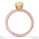 yellow lab grown diamond oval side stone claw engagement ring rose gold with 9k rose gold metal and oval shape diamond