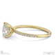 cushion-shaped lab grown diamond with side stones engagement ring yellow gold with 9k yellow gold metal and cushion shape diamond
