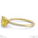 yellow lab grown diamond cushion side stone claw engagement ring yellow gold with 9k yellow gold metal and cushion shape diamond