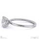 cushion solitaire lab grown diamond ring white gold with cat claw setting with 18k white gold metal and cushion shape diamond