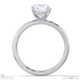 cushion solitaire lab grown diamond ring white gold with cat claw setting with 18k white gold metal and cushion shape diamond