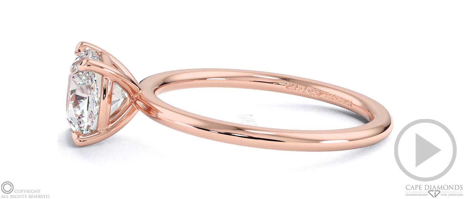 Cushion-Shaped Solitaire Lab Grown Diamond Ring Rose Gold top video