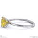yellow lab grown diamond cushion solitaire claw engagement ring white gold with 9k white gold metal and cushion shape diamond