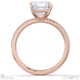 princess-cut lab grown diamond with side stones engagement ring rose gold with 18k rose gold metal and princess shape diamond