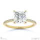 princess-cut lab grown diamond with side stones engagement ring yellow gold with 9k yellow gold metal and princess shape diamond