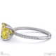yellow lab grown diamond princess side stone claw engagement ring platinum with platinum metal and princess shape diamond