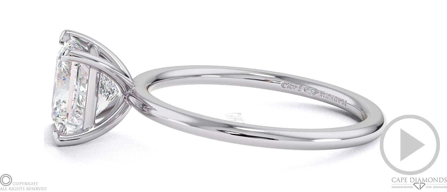 Princess-Shaped Solitaire Lab Grown Diamond Ring White Gold top video