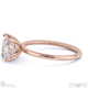 princess-cut solitaire natural diamond ring rose gold with 4 cat claws with 9k rose gold metal and princess shape diamond
