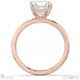 princess-cut solitaire natural diamond ring rose gold with 4 cat claws with 9k rose gold metal and princess shape diamond