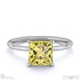 yellow natural diamond princess solitaire claw engagement ring white gold with 18k white gold metal and princess shape diamond