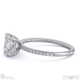 asscher lab grown diamond four cat claws side stones platinum with platinum metal and asscher shape diamond