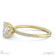 asscher-cut lab grown diamond with side stones engagement ring yellow gold with 9k yellow gold metal and asscher shape diamond