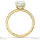 asscher-cut lab grown diamond with side stones engagement ring yellow gold with 9k yellow gold metal and asscher shape diamond