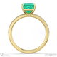 green lab grown diamond asscher side stone claw engagement ring yellow gold with 9k yellow gold metal and asscher shape diamond