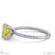 yellow lab grown diamond asscher side stone claw engagement ring white gold with 9k white gold metal and asscher shape diamond