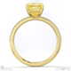 yellow lab grown diamond asscher side stone claw engagement ring yellow gold with 9k yellow gold metal and asscher shape diamond