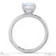 asscher lab grown diamond solitaire ring white gold with cat claw setting with 9k white gold metal and asscher shape diamond