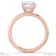 asscher solitaire lab grown diamond ring rose gold with 9k rose gold metal and asscher shape diamond