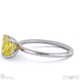 yellow lab grown diamond asscher solitaire claw engagement ring platinum with platinum metal and asscher shape diamond