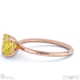 yellow lab grown diamond asscher solitaire claw engagement ring rose gold with 9k rose gold metal and asscher shape diamond