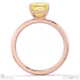 yellow lab grown diamond asscher solitaire claw engagement ring rose gold with 9k rose gold metal and asscher shape diamond