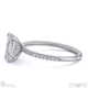 emerald-cut lab grown diamond with side stones engagement ring white gold with 9k white gold metal and emerald shape diamond