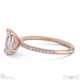 emerald-cut lab grown diamond with side stones engagement ring rose gold with 9k rose gold metal and emerald shape diamond