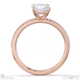 emerald-cut lab grown diamond with side stones engagement ring rose gold with 9k rose gold metal and emerald shape diamond