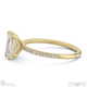 emerald cut lab grown diamond four claw side stones yellow gold with 18k yellow gold metal and emerald shape diamond