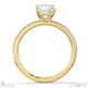 emerald cut lab grown diamond four claw side stones yellow gold with 18k yellow gold metal and emerald shape diamond