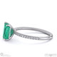 green lab grown diamond emerald side stone claw engagement ring white gold with 9k white gold metal and emerald shape diamond