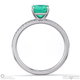 green lab grown diamond emerald side stone claw engagement ring white gold with 9k white gold metal and emerald shape diamond