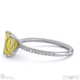 yellow lab grown diamond emerald side stone claw engagement ring white gold with 18k white gold metal and emerald shape diamond